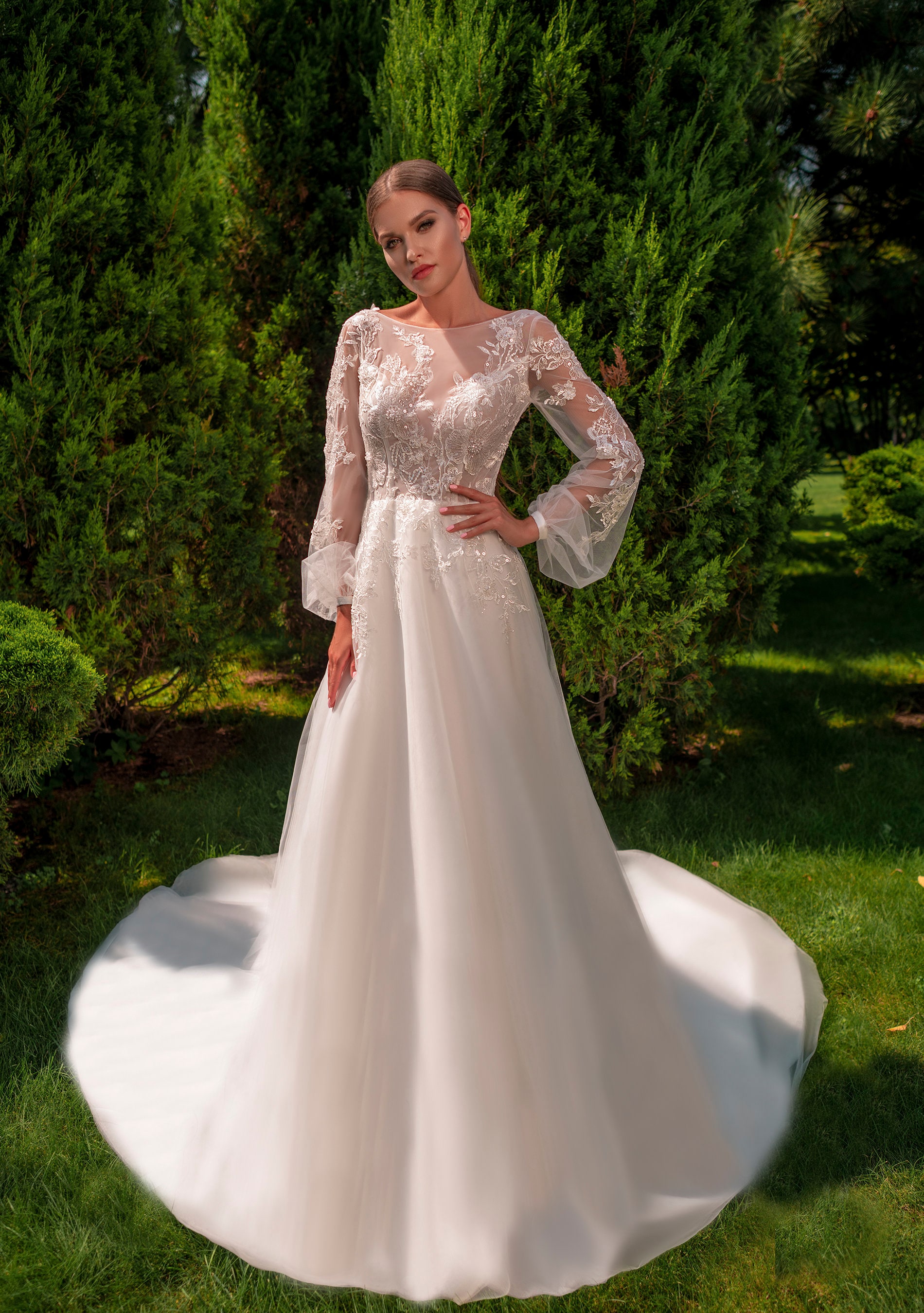 Luxury White Wedding Dress Long Sleeves Dress Perfect Day Etsy