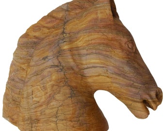 ヴィンテージ 馬の彫刻 リアルな馬の胸像 瑪瑙石彫刻 馬の頭の彫刻