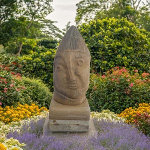 Hand-Carved Stone Garden Dwarf Statue | Outdoor Decor Sculpture