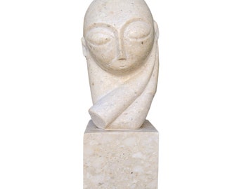 Mademoiselle Pogany Réplique Brancusi | Sculpture en pierre sculptée à la main pour intérieur et extérieur