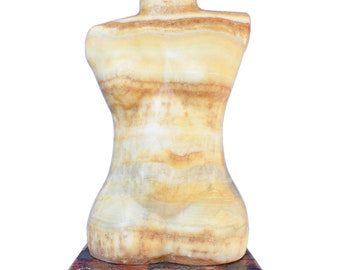 Young Woman Stone Bust - Onyx Stone Contemporary Sculpture