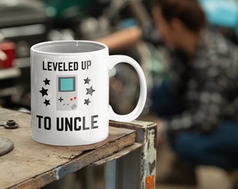 Leveled Up To Uncle Coffee Mug, Pregnancy Announcement Gift, Gamer Mug