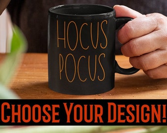 RAE DUNN Inspired HALLOWEEN Mugs, Hocus Pocus, Farmhouse Style Mug, Fall, Spooky, Basic Witch, Hocu, Tea Mug 11oz or 15oz Coffee Cup Custom