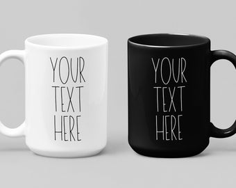 CUSTOM RAE DUNN Inspired Mug, Custom Corporate Business Mug, Large Personalized Name Mug, Personalized Gift, 11oz or 15oz Coffee Tea Mug