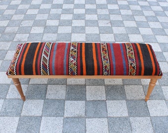 Entry Bench, Handmade Bench, Ottoman Coffee Table, Shoe Bench, Hallway Bench, Piano Bench, Long Bench, Decor Bench, 4.3x1.3x1.5, Wood Bench