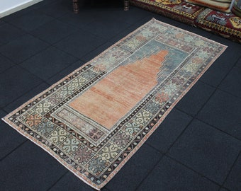 Oushak Runner Rug, 3.1x6.1 Vintage Runner Rug, Burnt Orange Rug, Wool Runner Rug, Antique Runner Rug, Hallway Runner Rug, Kitchen Rug, CA