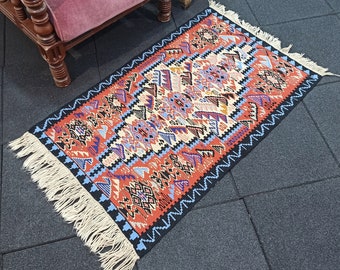 ヴィンテージランナーラグ、トルコ製ハンドメイドラグ、50 x 96 cm