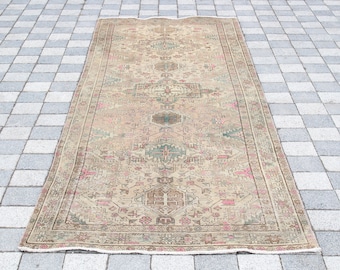 Persian Runner Rug, 4.6x12.6 Runner Rug, Turkish Runner Rug, Vintage Rug, Kitchen Runner Rug, Oushak Rug, Oriental Runner Rug, Wool Carpet