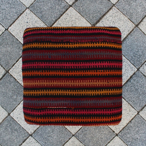 Kilim Rug Bench, shops Footstool Bench, 1.4x1.4x1.2 Feet, Ottoman Upholstery Bench, Aztec Rug Bench, Farmhouse Decor, Entry Bench, Bed Front Stool