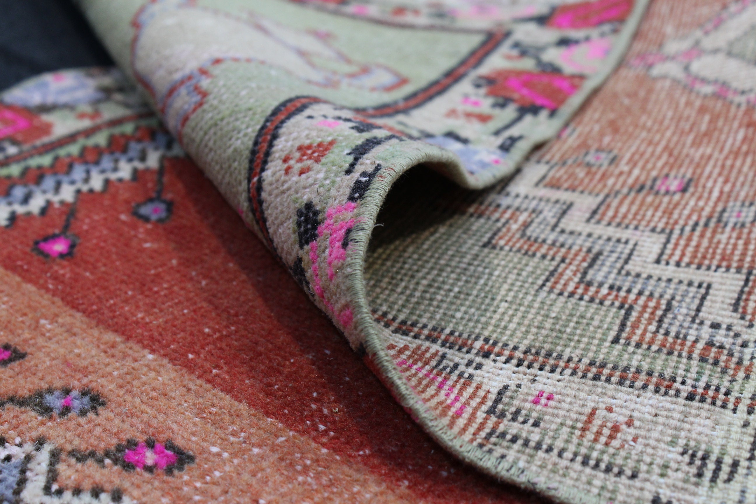 Decorative Small Vintage Rug 2.4x3.9 Turkish Rug Red and Etsy UK