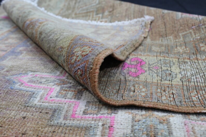 Antique Rug, 4x7.6 Area Rug, Brown Area Rug, Wool Rug, Tribal Rug, Vintage Area Rug, Turkish Rug, Bohemian Rug, Nursery Rug, Handwoven Rug image 9