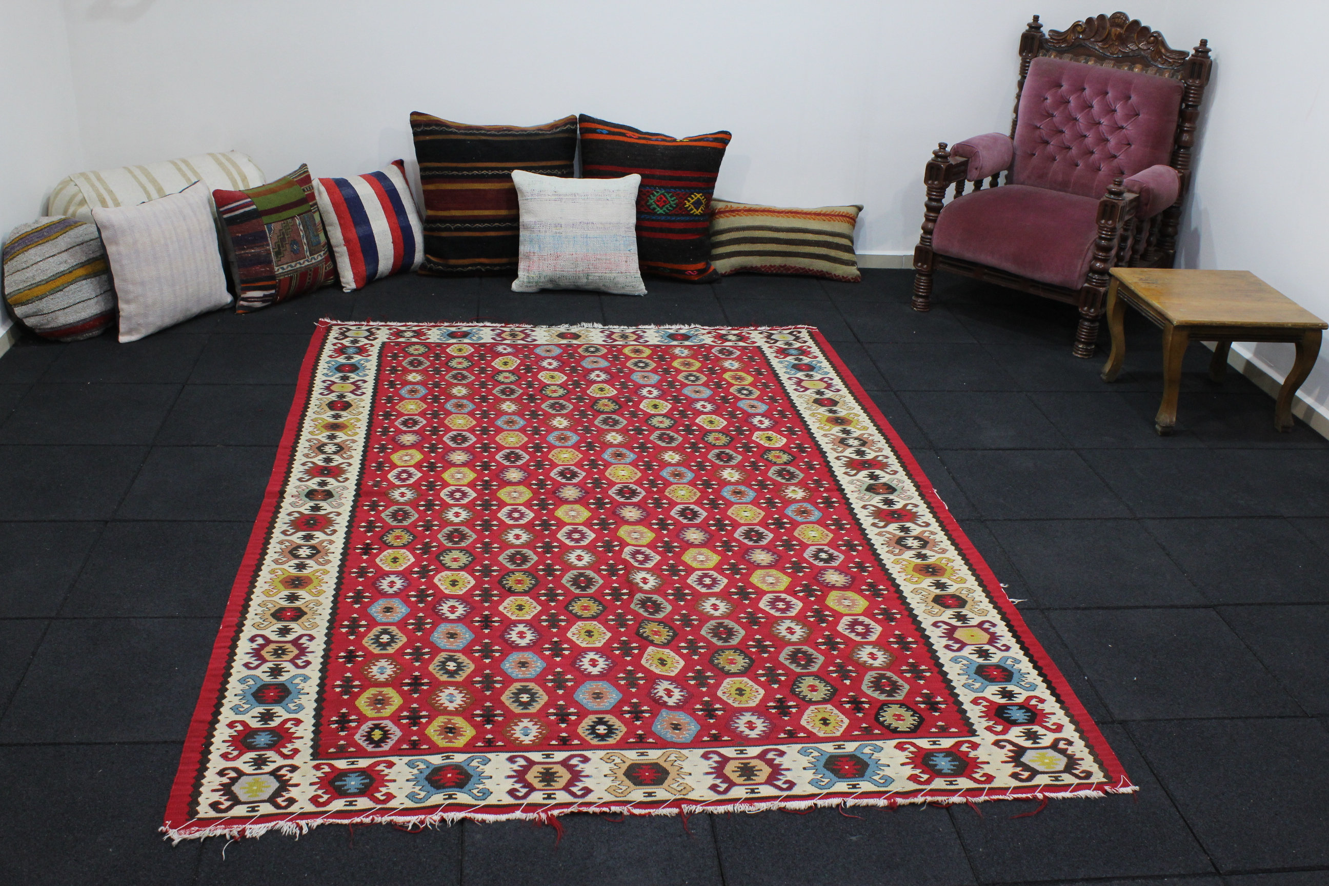 50×122.5 &quot;spearmint&quot; ViNTAGE TURKiSH RUG Vintage Turkish Kilim Rugs, Stripped Kelim, Modern Rug