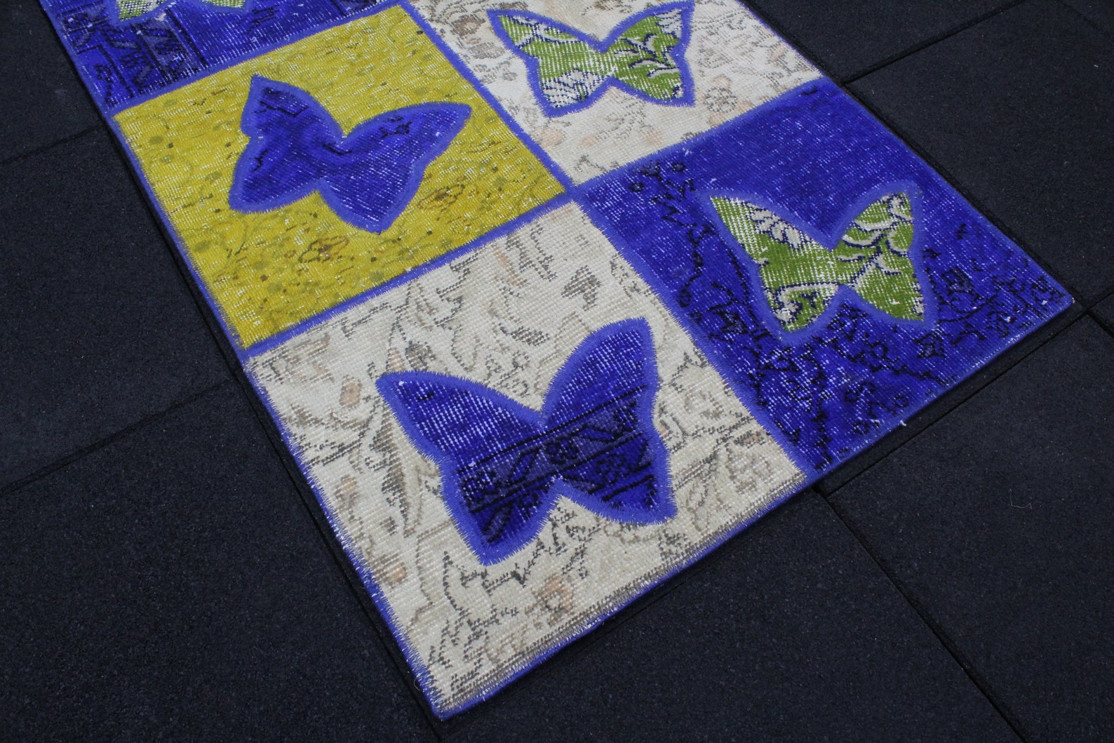 Patchwork Runner Rug 2.6x10.5 Runner Rug Butterfly Desing - Etsy