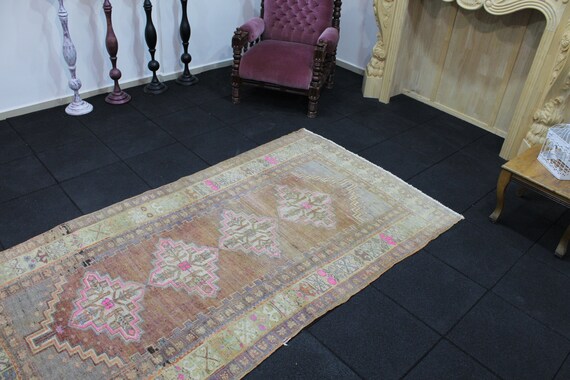 Antique Rug, 4x7.6 Area Rug, Brown Area Rug, Wool Rug, Tribal Rug, Vintage Area Rug, Turkish Rug, Bohemian Rug, Nursery Rug, Handwoven Rug