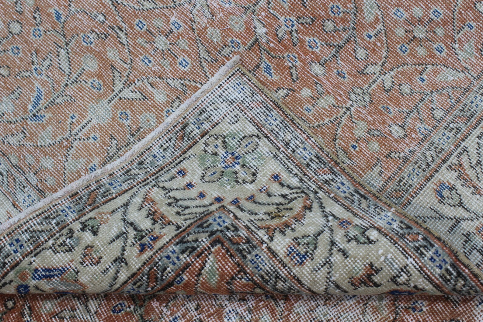 Vintage Area Rug, 5.7x9 Turkish Rug, Orange Area Rug, Distressed Rug ...