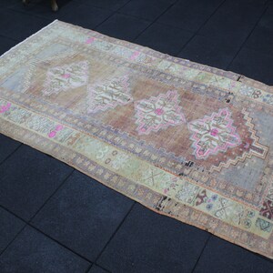 Antique Rug, 4x7.6 Area Rug, Brown Area Rug, Wool Rug, Tribal Rug, Vintage Area Rug, Turkish Rug, Bohemian Rug, Nursery Rug, Handwoven Rug image 3