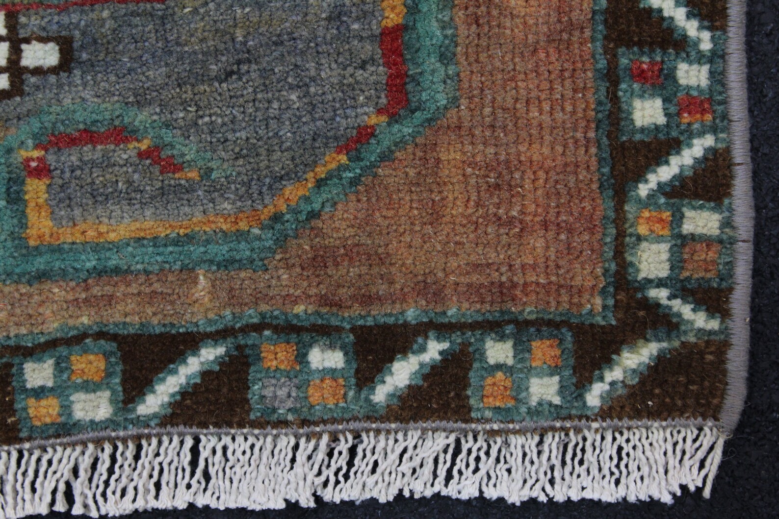 Turkish Rug, Small Rug, 1.6x3.1 Feet, Gray Rug, Brown Rug, Vintage Wool ...