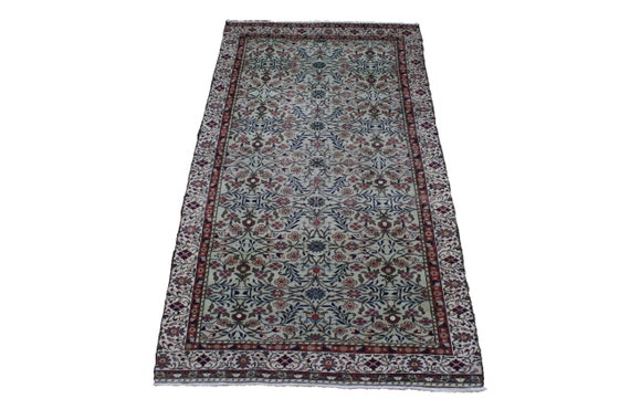 Vintage Floral Rug, 4x7.3 Area Rug, Oushak Rug, Turkish Rug, Nursery Rug, Oriental Rug, Bathroom Rug, Kitchen Rug, Bohemian Rug, Deco Rug