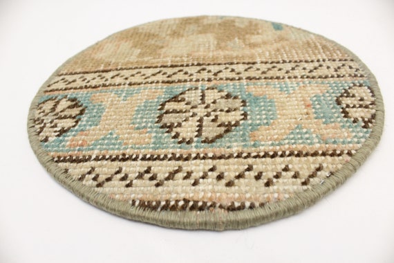 割引購入 0.9x0.9 Fragment, Rug Circle Vintage Feet, Rug Persian ラグ・カーペット