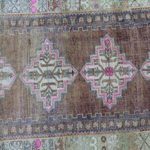 Antique Rug, 4x7.6 Area Rug, Brown Area Rug, Wool Rug, Tribal Rug, Vintage Area Rug, Turkish Rug, Bohemian Rug, Nursery Rug, Handwoven Rug image 6