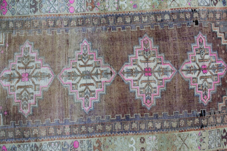 Antique Rug, 4x7.6 Area Rug, Brown Area Rug, Wool Rug, Tribal Rug, Vintage Area Rug, Turkish Rug, Bohemian Rug, Nursery Rug, Handwoven Rug image 6