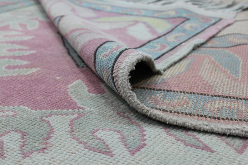 Deco Rug Boho Rug Muted Area Rug Wool Area Rug 5x6.5 Area Rug Vintage Area Rug Pink Turkish Rug Rug for Living Room Handwoven Rug