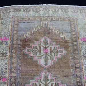 Antique Rug, 4x7.6 Area Rug, Brown Area Rug, Wool Rug, Tribal Rug, Vintage Area Rug, Turkish Rug, Bohemian Rug, Nursery Rug, Handwoven Rug image 4