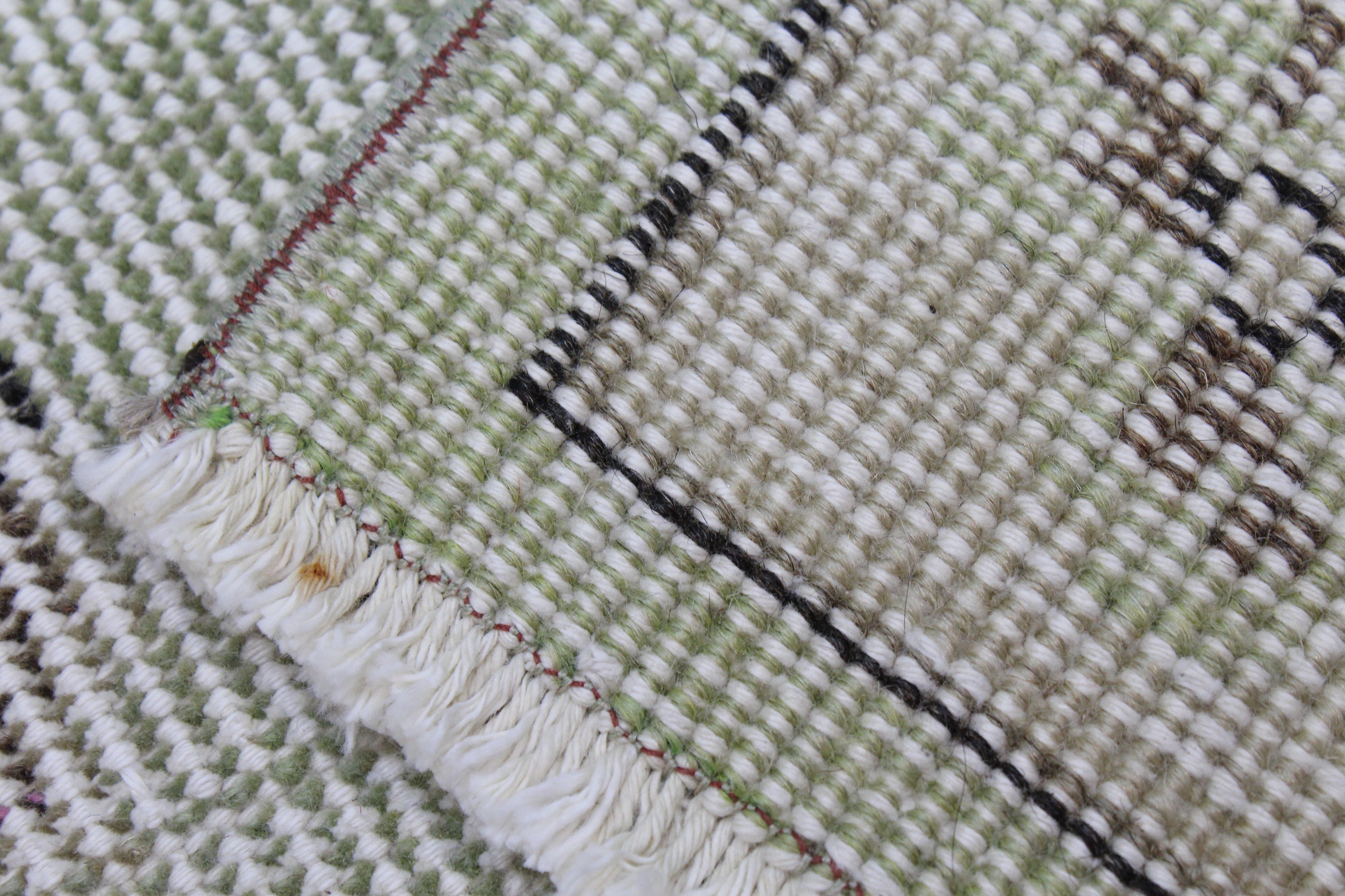 Vintage Rug, 5.2x8 Area Rug, Light Green Turkish Area Rug
