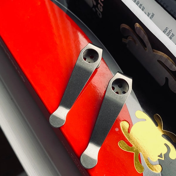 Spyderco Replacement Deep Carry Pocket Clip / Titanium / Compatible With Spyderco Paramilitary 2 • More Listed In Description