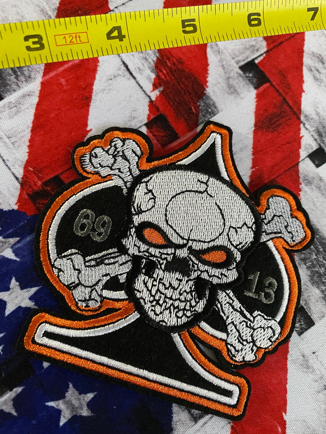 Large Iron On Patch • Embroidered Patch • Custom - Cloths - Punk - Vintage  • 1x Patch • Orange Spades