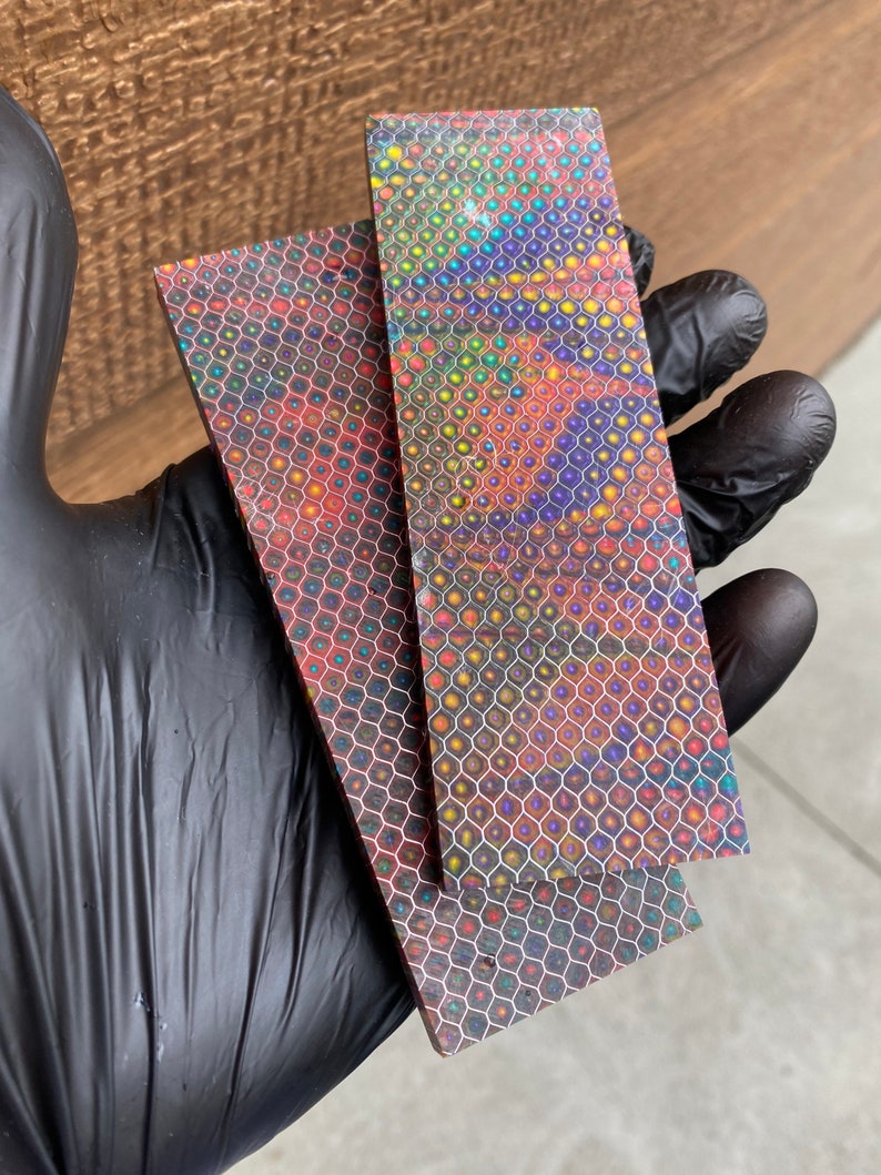 RAINBOW Blank Scales Knife Maker Handles Metal Etsy