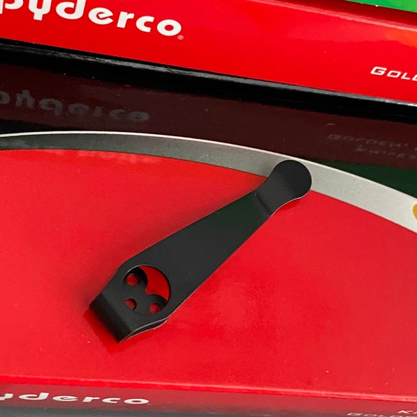 Spyderco Replacement Deep Carry Pocket Clip / Titanium / Compatible With Spyderco Delica 4 Models • More Listed In Description
