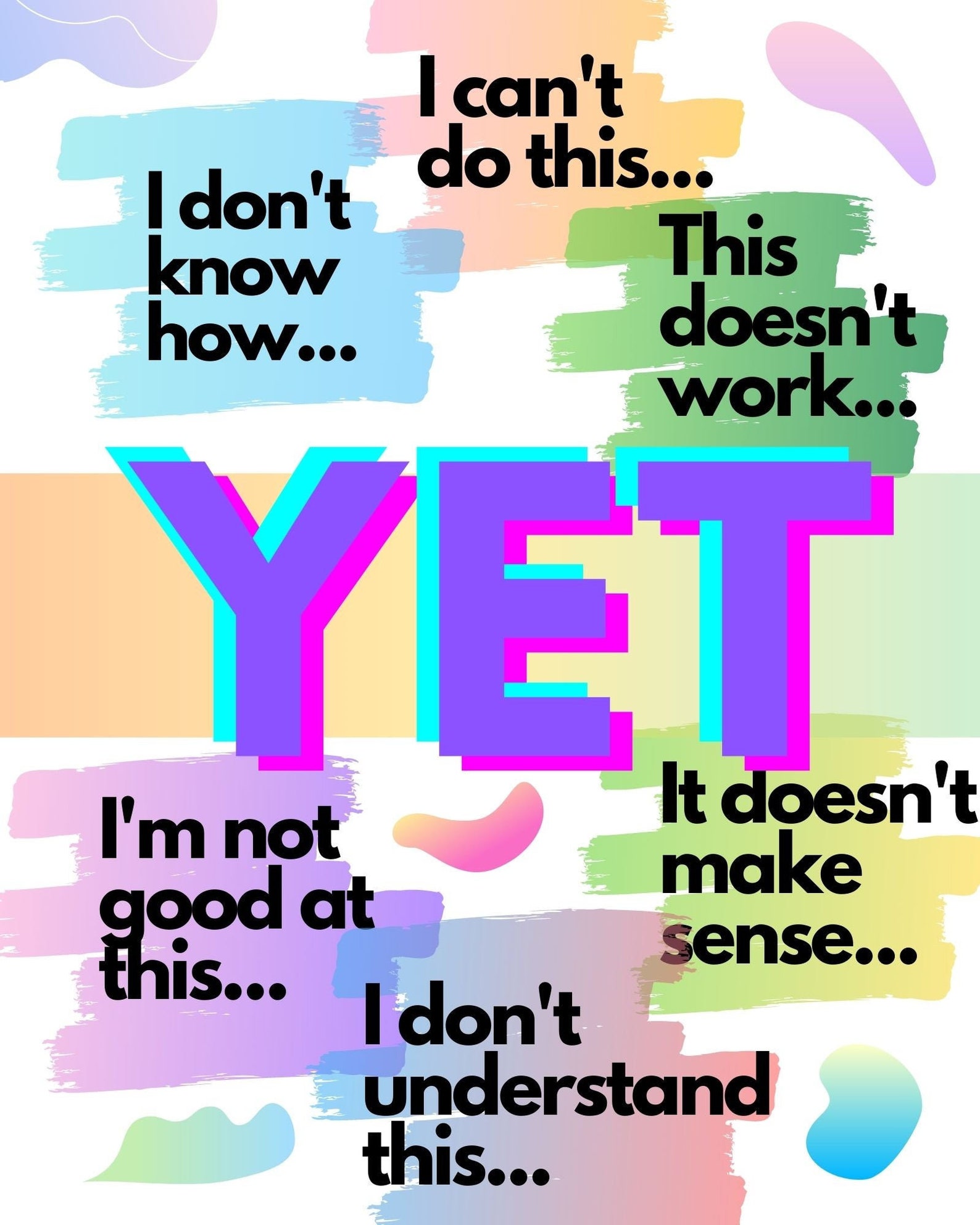 The Power of yet Printable Poster Growth Mindset INSTANT DOWNLOAD The Power of yet Printable Poster Growth Mindset INSTANT DOWNLOAD