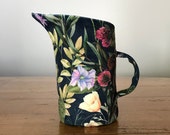French Floral Velvet Fabric Decorative Jug Vase