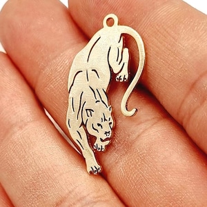 2 Pcs Gold Plated Panther Charms,  Gold Plated Panther Pendant, Panther Necklase, Jewelry Supplies, Findings , Panther