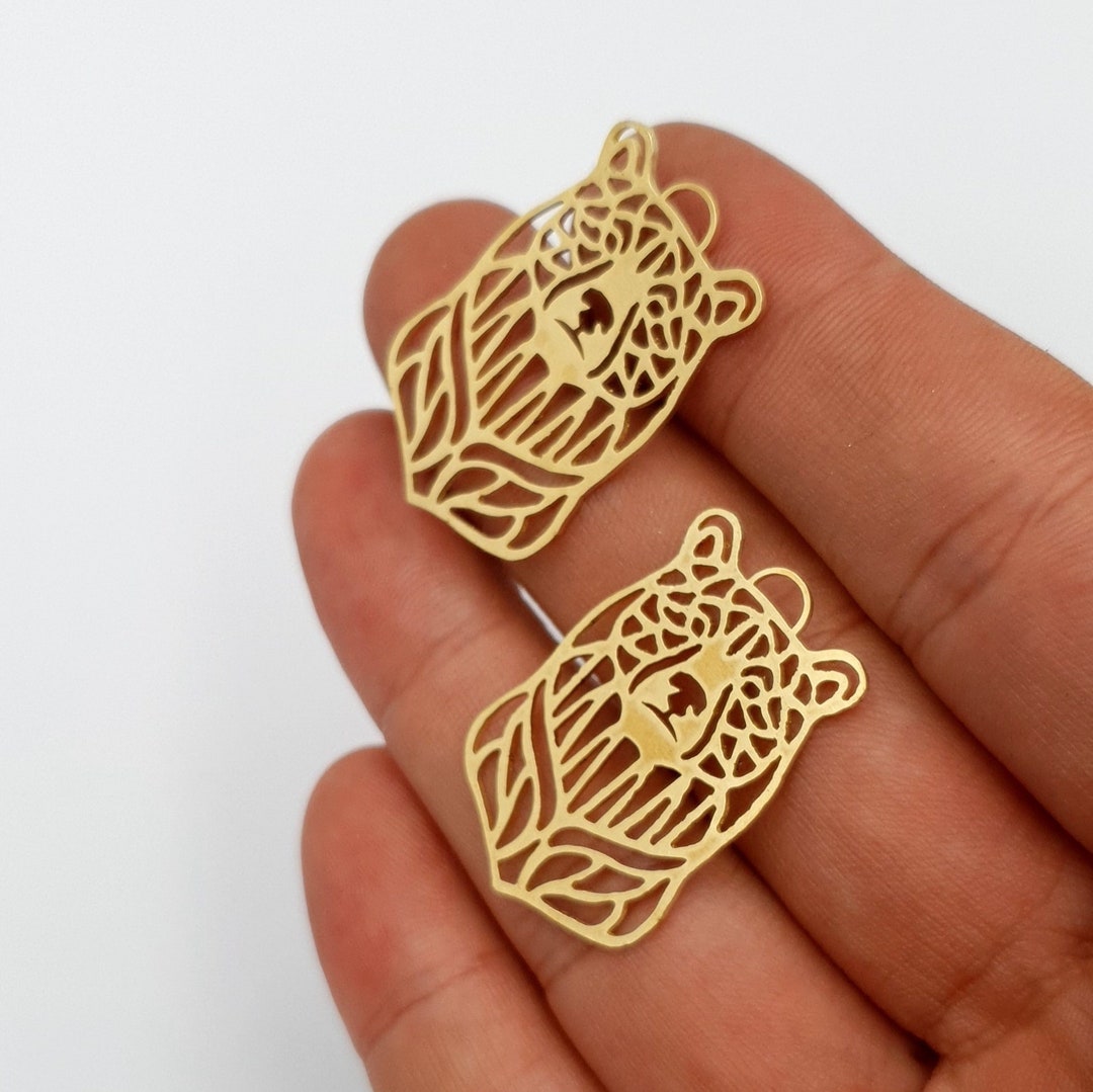 Raw Brass Bear Charm Bear Shaped Charms Earring Charm Etsy