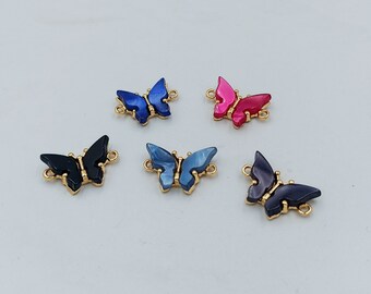 Gold Color Butterfly Pendant Size: 14.5x22.5mm Hole 1.6mm
