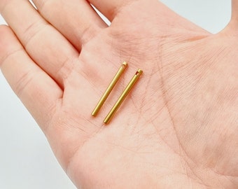 10 pcs Flat Stick Connector, Raw Brass Stick Bar,Rod Plate Necklase, One Hole Bar Nickel free  2,5x30 mm.  Hole: 1 mm.