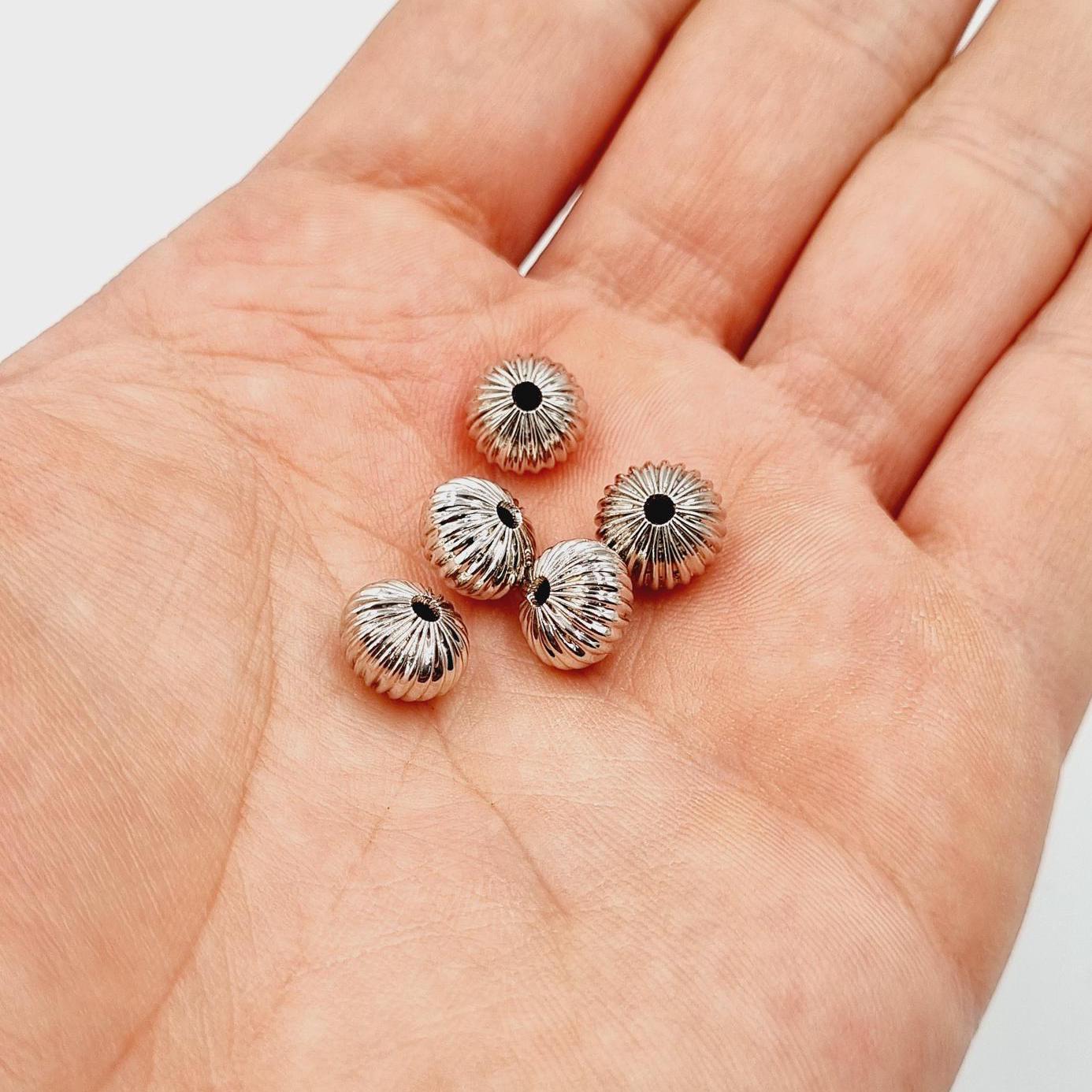 Lot De 10 Perles Entretoises En Argent Sterling 925 Pour Bracelet - Neuf