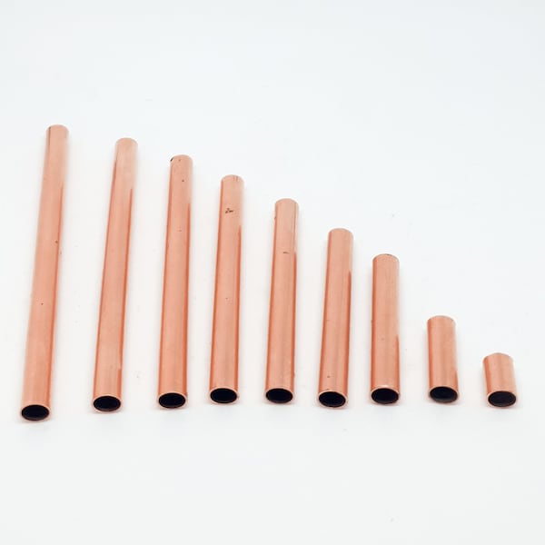 10 pièces 7mm. Tubes en cuivre brut, trou 6,20 mm, taille personnalisée 20 mm-30 mm-40 mm-50 mm-60 mm-70 mm-80 mm-90 mm-100 mm-110 mm-120 mm