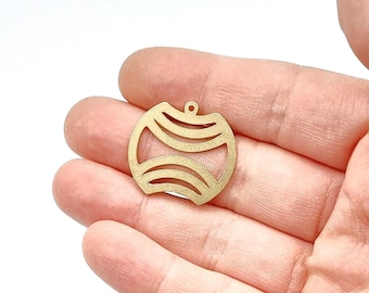 5 piezas de latón crudo, dijes redondos para collar, colgantes circulares, collares de línea, accesorios para aretes, suministros de joyería cortados con láser de 27 x 30 mm