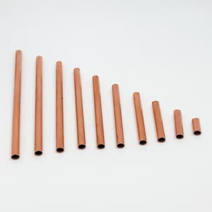 10 pcs 5mm. Raw Copper Tubes, Himmeli tubes  Hole 4.20 mm, Customize Size 20mm-30mm-40mm-50mm-60mm-70mm-80mm-90mm-100mm-110mm-120mm