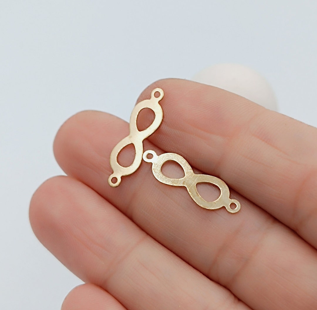 20 Pcs Raw Brass Infinity Connector, Earring, Brass Textured Infinity ...