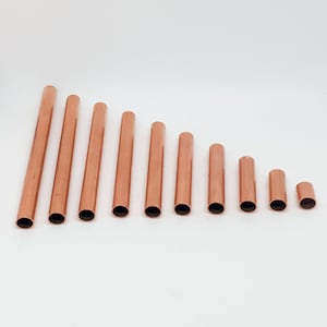10 pcs 6mm. Raw Copper Tubes, Raw Copper Round Tubes, Hole 5.20 mm, Customize Size 20mm-30mm-40mm-50mm-60mm-70mm-80mm-90mm-100mm-110mm-120mm