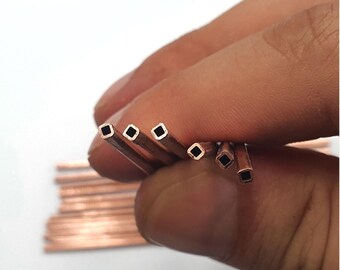 10 pcs Square Raw Copper Tube, Long Tube, Copper Tube (If you message us, we can adjust the product to the length you want.) 2x100mm