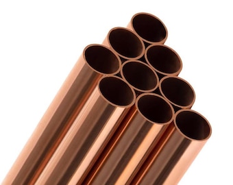 10 Pcs 4mm Raw Copper Tubes, Round Metal Pipe Beads, Jewelry Finding Components, 3.20mm Hole Spacer, Industrial Style Jewelry Supplies