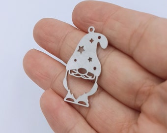 5 piezas de dije de enano chapado en plata, collar de pigmeo, pigmeo de origami, collar de enano, dije de pigmeo, collar minimalista, colgante de enano de 32 x 36 mm