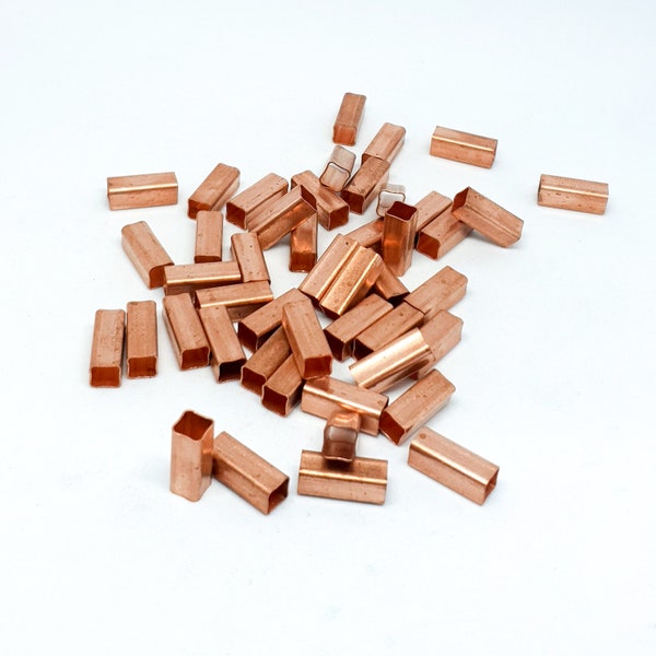 10 pcs.  Square Raw Copper Tube, Pipe Connector 6X15 mm.