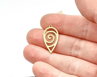 5 piezas de latón crudo, dijes colgantes, pendientes ovalados, colgantes ovalados, suministros de joyería, colgante de latón crudo, accesorios de latón 15 x 28 mm
