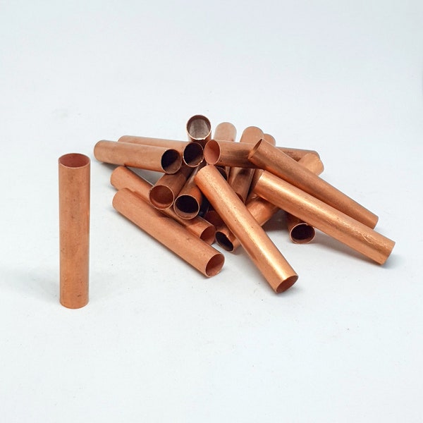 10 pcs 9mm. Raw Copper Tubes,  Hole 8.20 mm, Customize Size 20mm-30mm-40mm-50mm-60mm-70mm-80mm-90mm-100mm-110mm-120mm